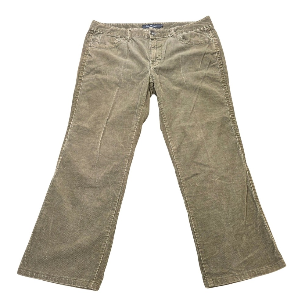 Calvin Klein Jeans Corduroy Bootcut Pants Women's Size 14 Olive Green Mid Rise